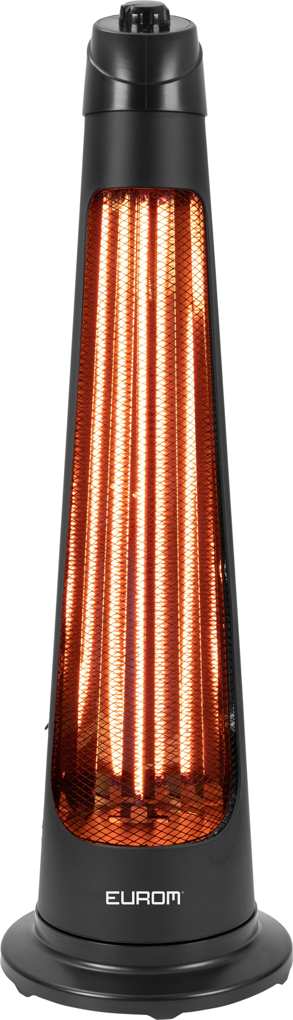 Elektrisk terrassestråler Q-Tower 1200 W med svingfunksjon forfra