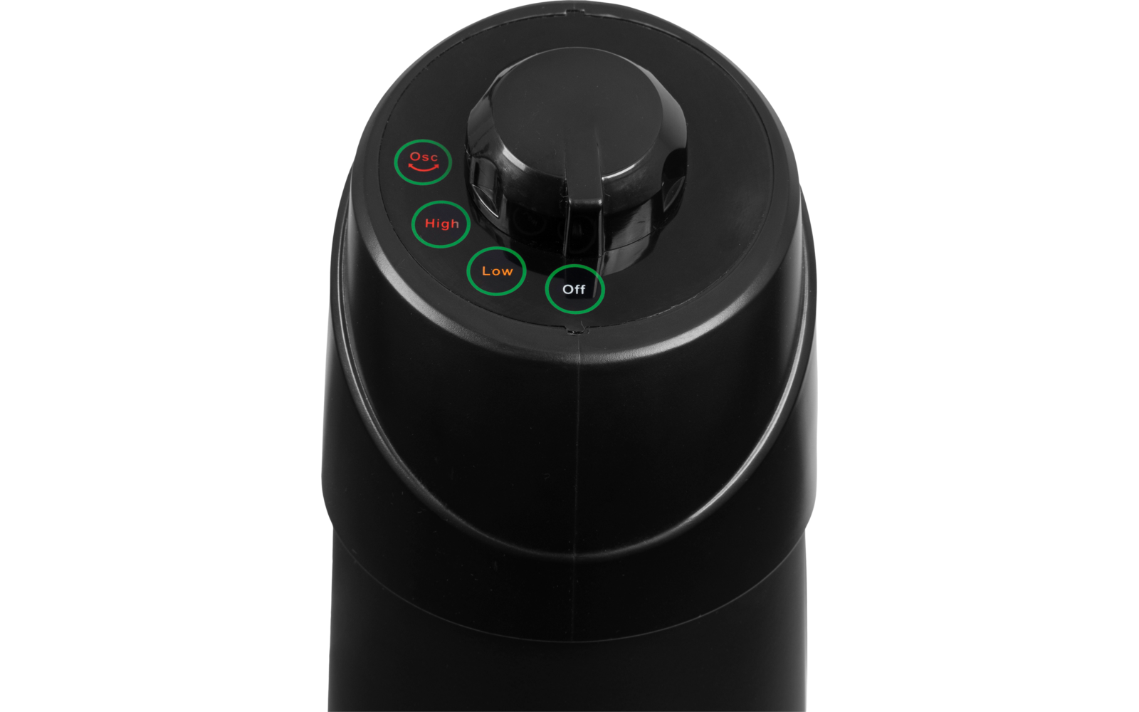 Elektrisk terrassestråler Q-Tower 1200 W med svingfunksjon i bruk på terrasse
