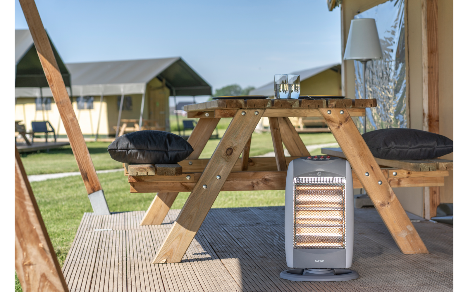 Elektrisk varmestråler Safe-t-Shine 1200 Compact 3 trinn bakside
