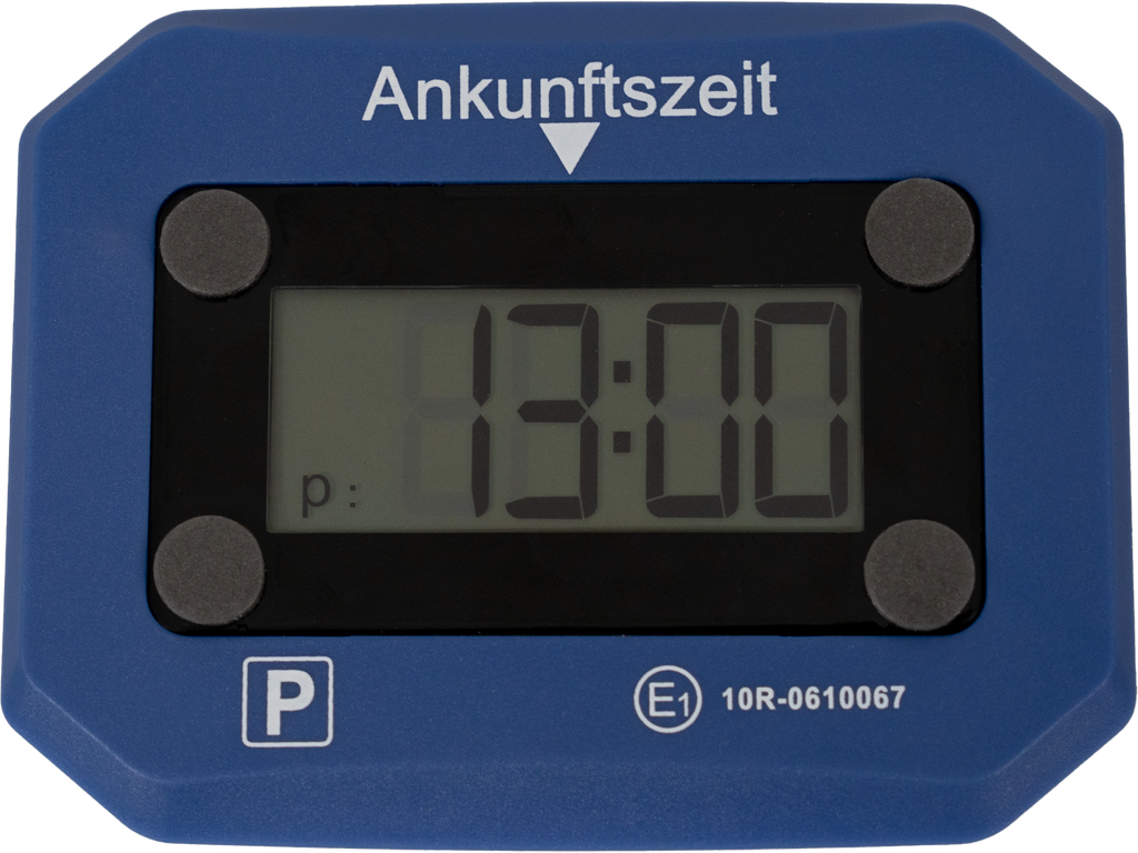 Elektronisk parkeringsskive med automatisk tidsinnstilling forfra