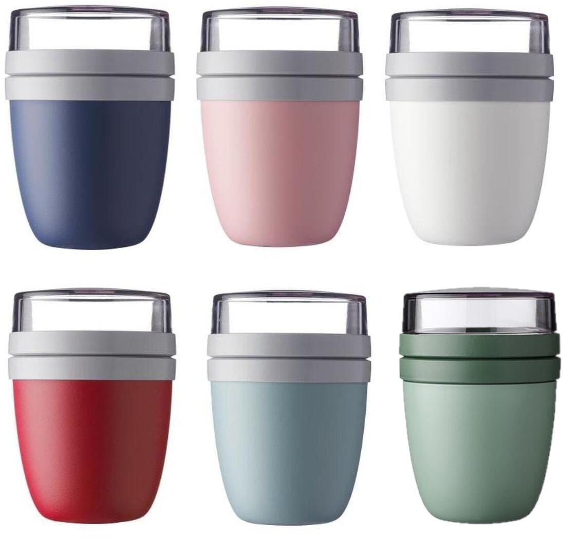 Ellipse lunchpot müslibeger med to beholdere 500ml forfra