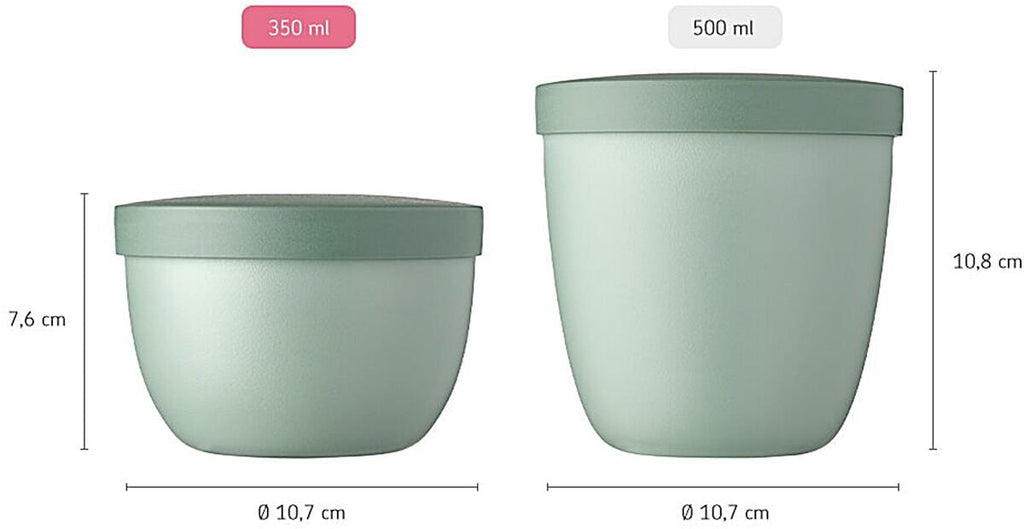 Ellipse snackpot liten matboks Nordic sage bakside