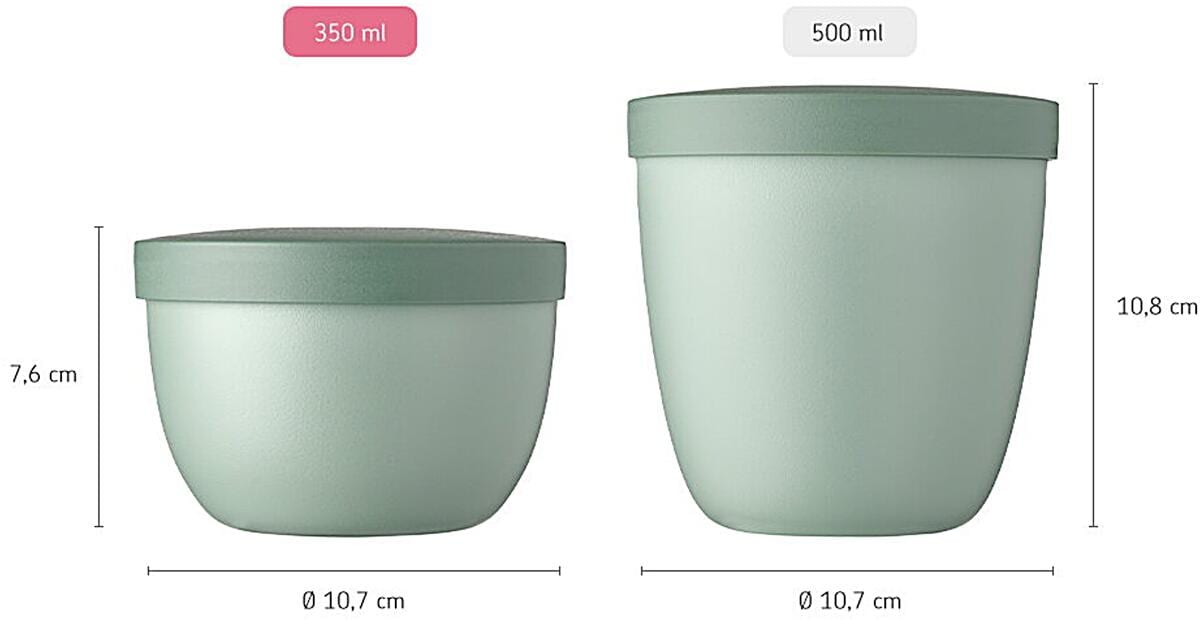 Ellipse snackpot liten matboks Nordic sage bakside