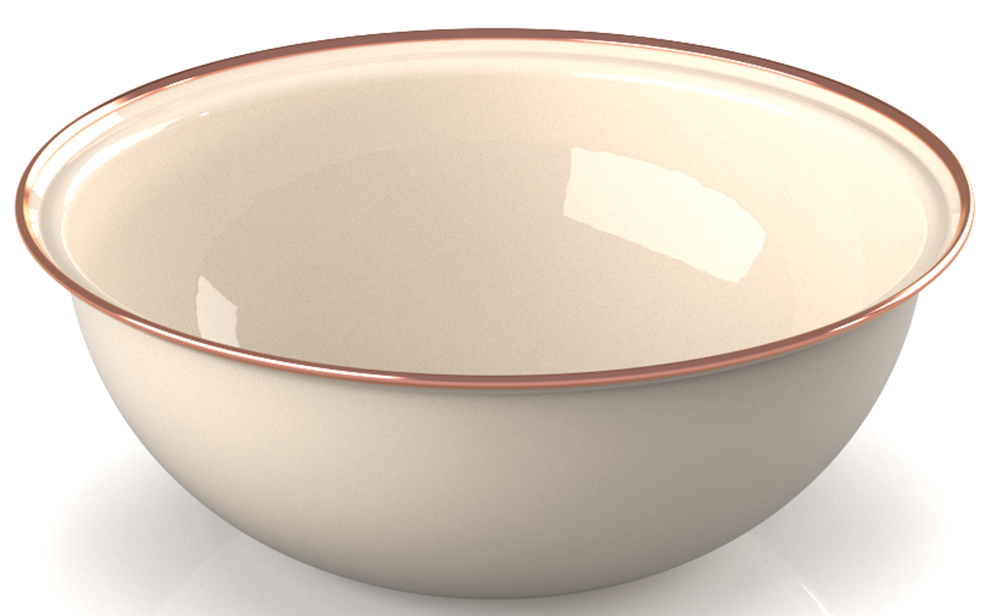 Emaljebolle MESA 14,6 cm med stålkant, Cream sett forfra