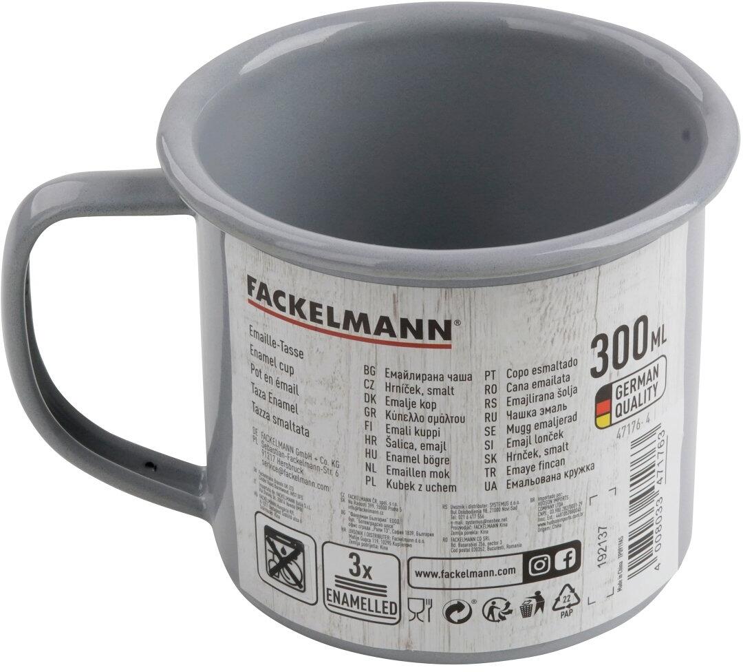 Nærbilde av Emaljekopp lysgrå 200 ml emaljemateriale