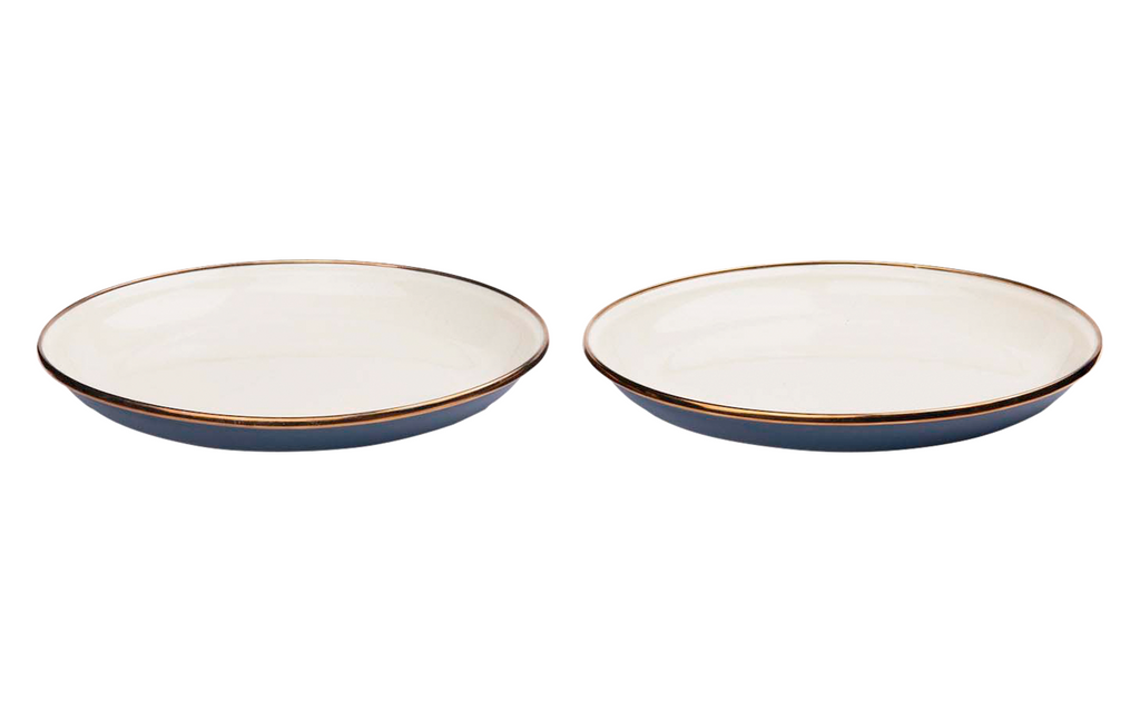 Emaljert dyptallerkensett 2-delt blå 28 cm - Barebones bakside