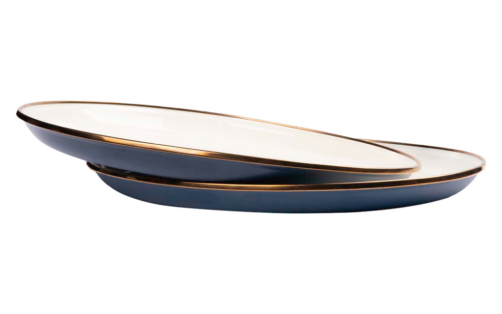 Detaljbilde av Emaljert dyptallerkensett 2-delt blå 28 cm - Barebones