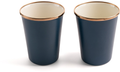 Emaljert kopp 2-Tone sett 2 stk 500 ml blå med stålkant - Barebones forfra