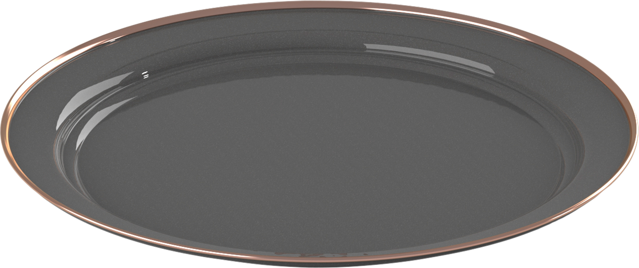 Emaljetallerken MESA 26 cm med stålkant, Shadow sett forfra