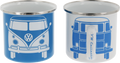 Emaljkopper T1 Bus sett 2 stk 350 ml hvit/blå forfra