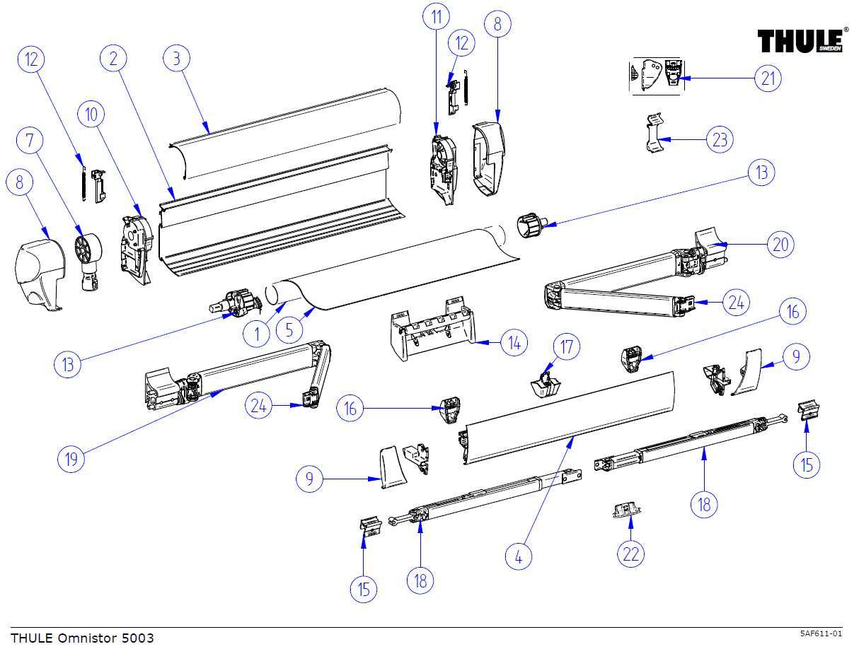 Endeplate venstre for Omnistor 5003 - Thule sett forfra