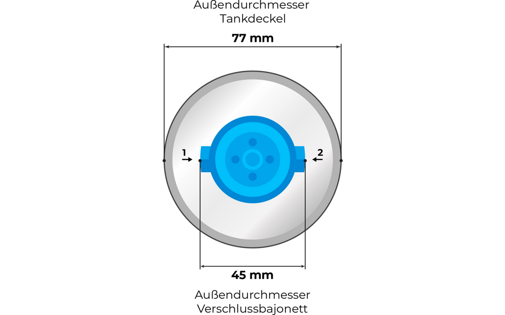 Entry adapter 2-pin for 78 mm tanklokk bakside