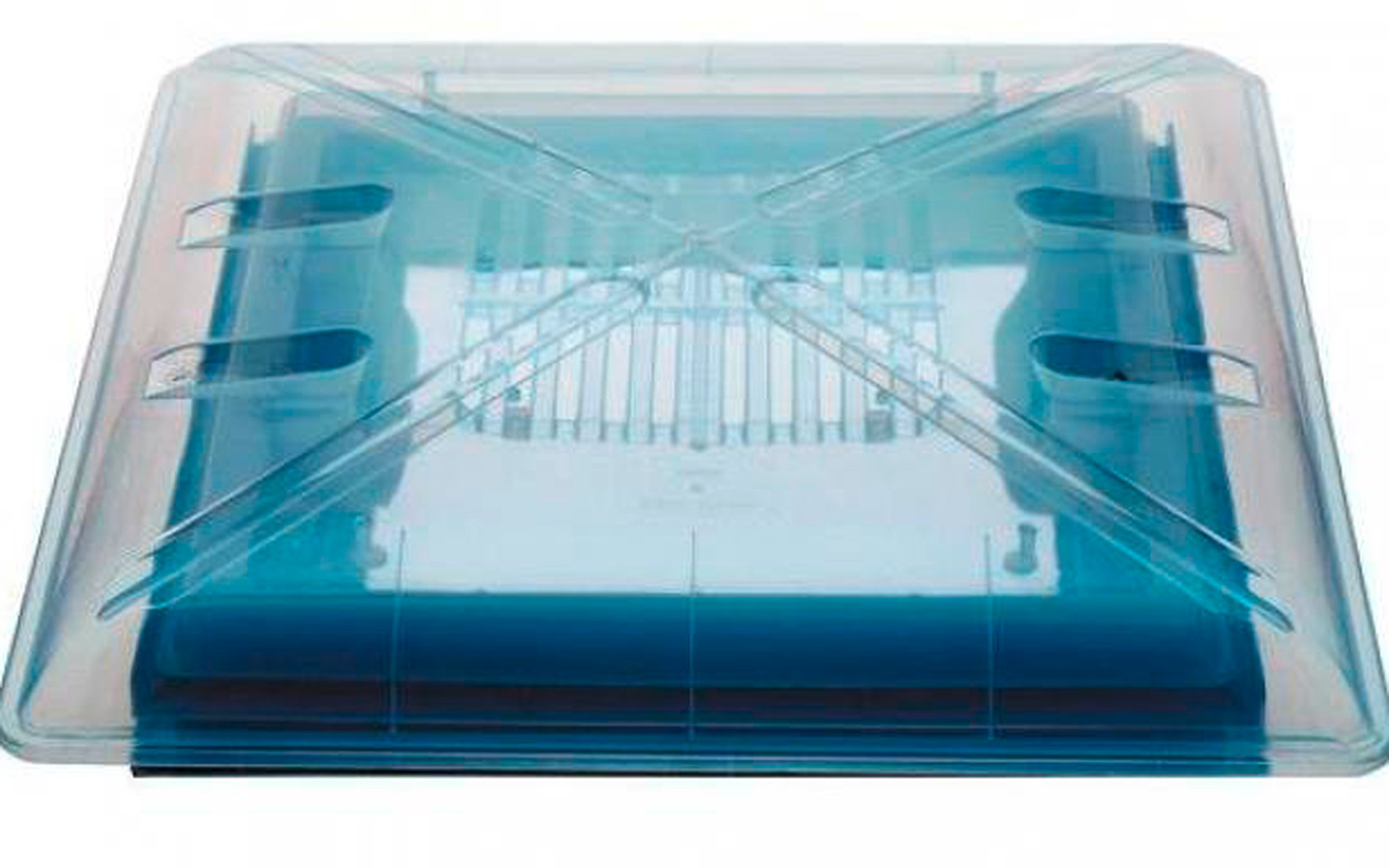 Erstatningskuppel for takluke modell 4600K hvit 92 mm sett forfra