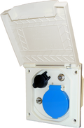 ESB 3 Unit utvendig stikkontakt 12V/230V/antenne/satellitt hvit front