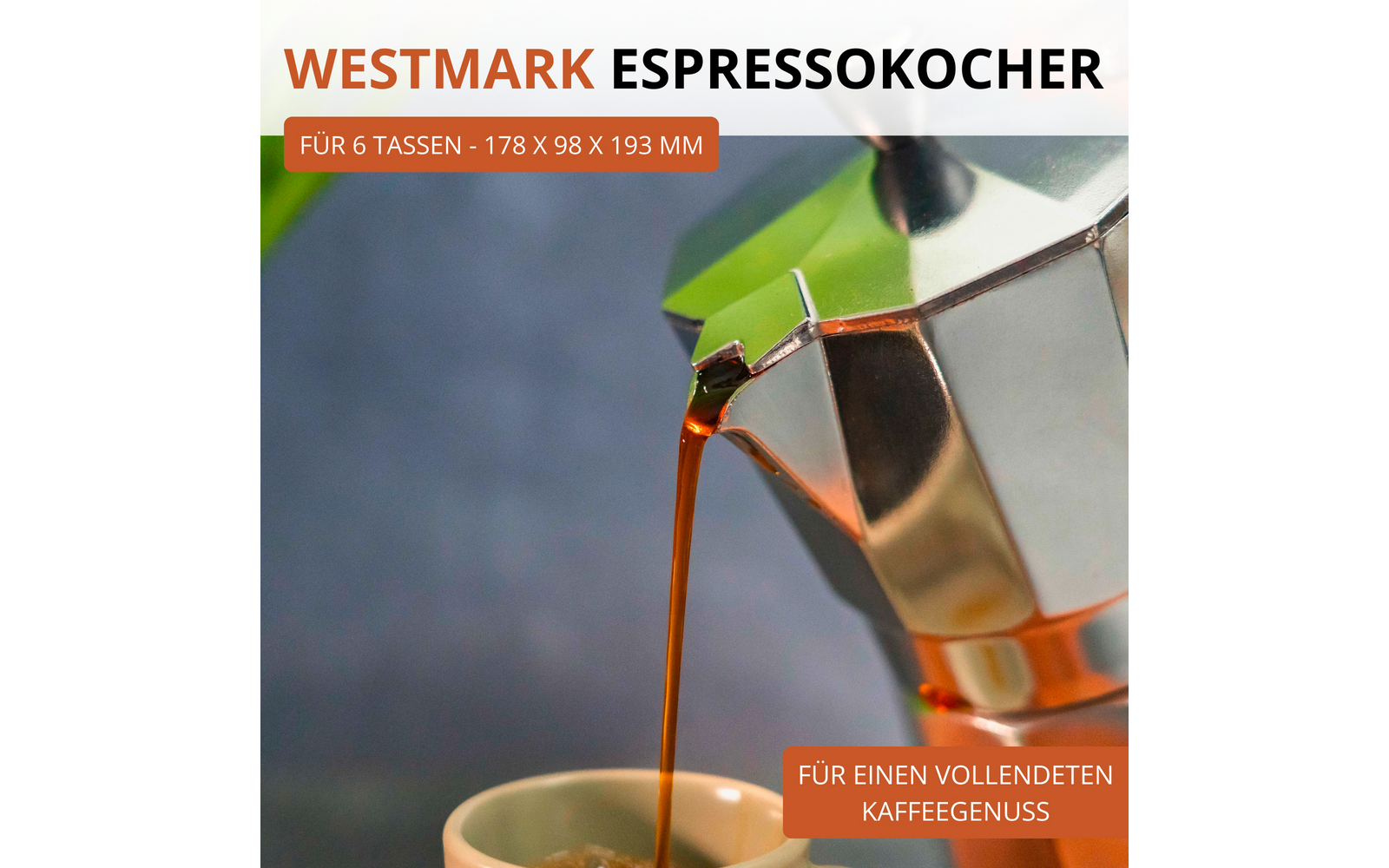 Espressokoker Brasilia aluminium bakside