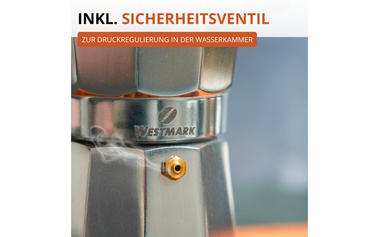 Espressokoker Brasilia aluminium med lokk åpent