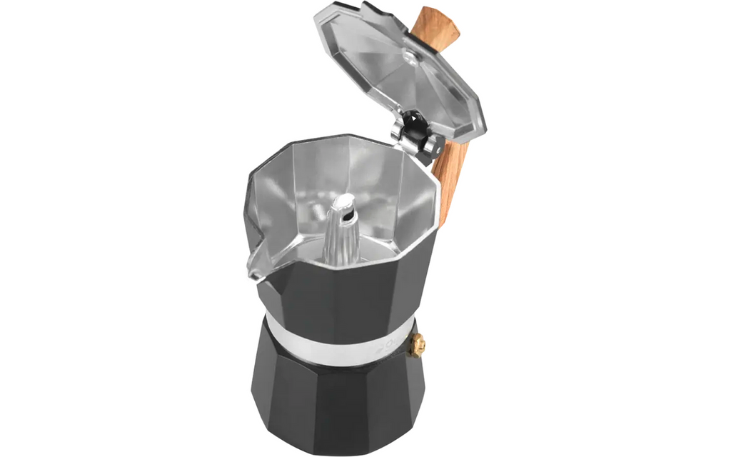 Espressokoker Brew aluminium 2 kopper bakside