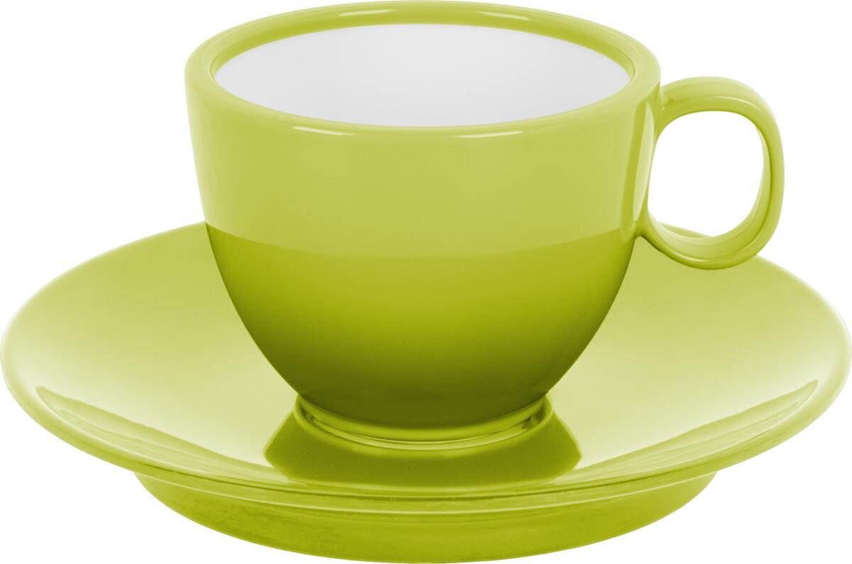 Espressokoppsett Space 2 stk 60ml porselen gul forfra