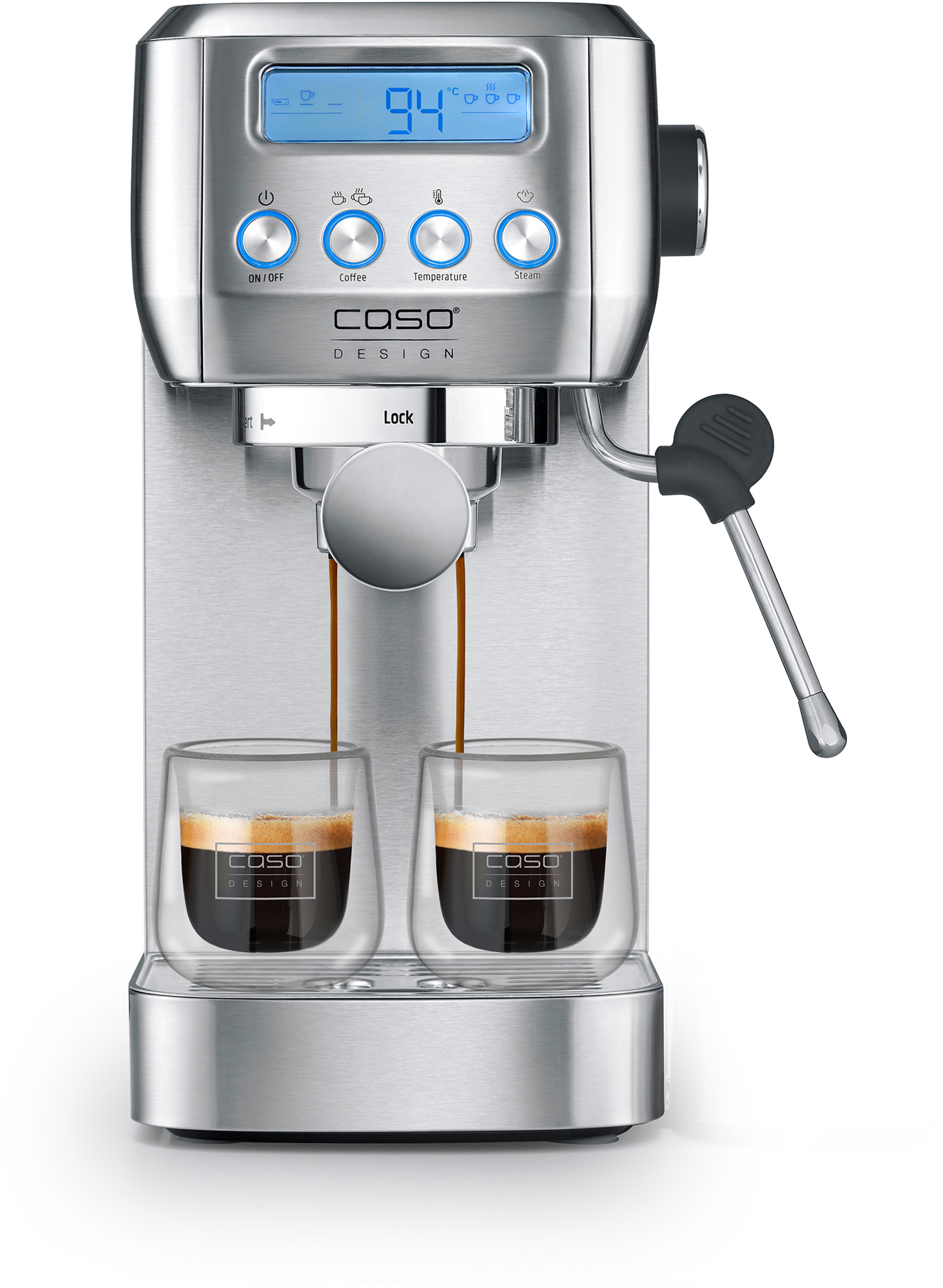 Espressomaskin EspressoGourmet Crema 20 bar med dampstav forfra