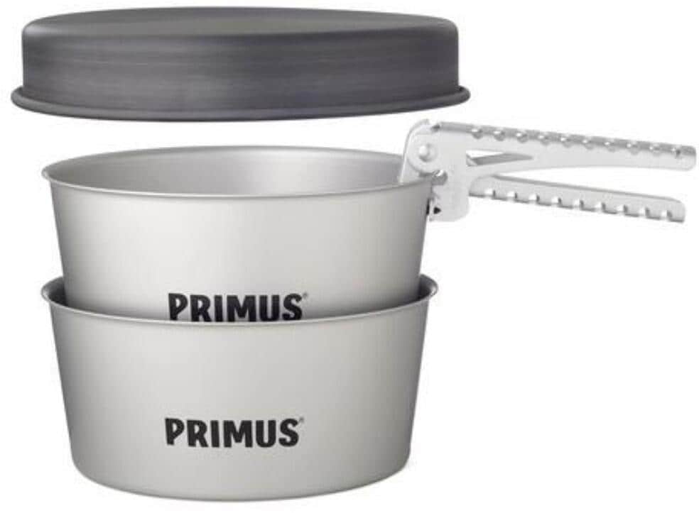 Essential kokekartsett 4-deler aluminium med stekepanne - Primus bakside