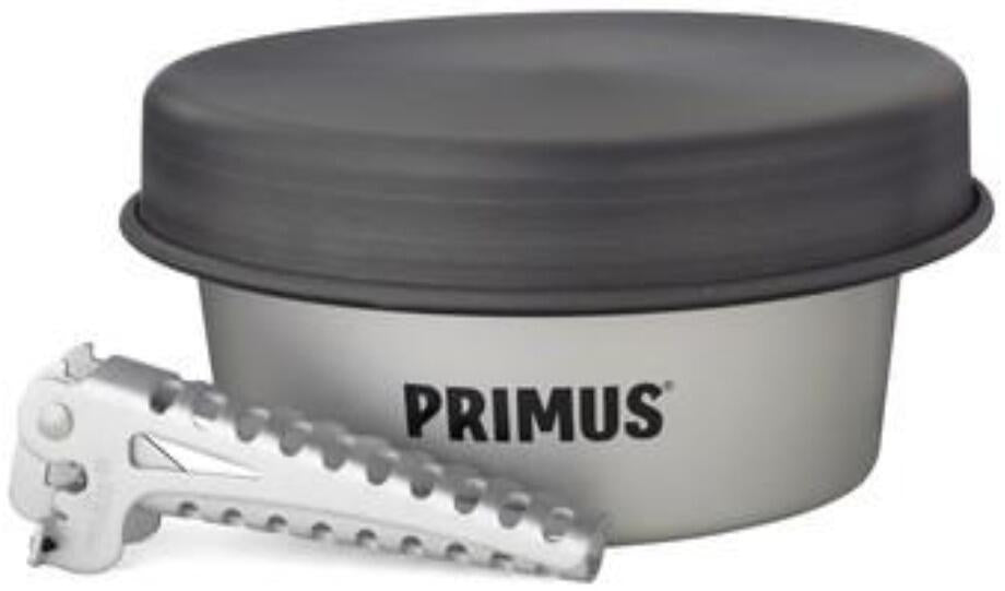 Essential kokekartsett 4-deler aluminium med stekepanne - Primus detalj av håndtak