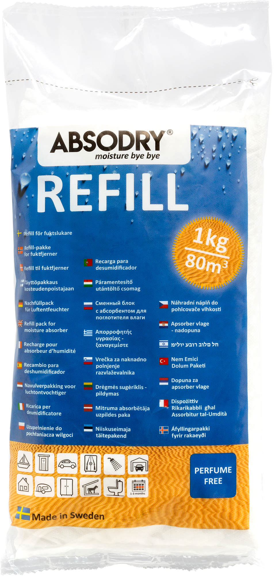 Etterfyllingspose Classic 1000 g for Big Compact avfukter fra Absodry