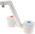 Ettgreps blandebatteri 06 automatikk med 45° tut hvit, forfra
