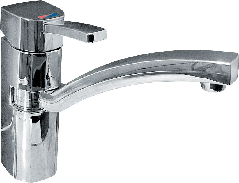 Ettgreps blandebatteri Capri krom med mikrobryter 155 mm for camping og båt