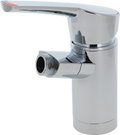 Ettgreps blandebatteri COMO Kompakt med dusjtilkobling 1/2" krom 14 cm front