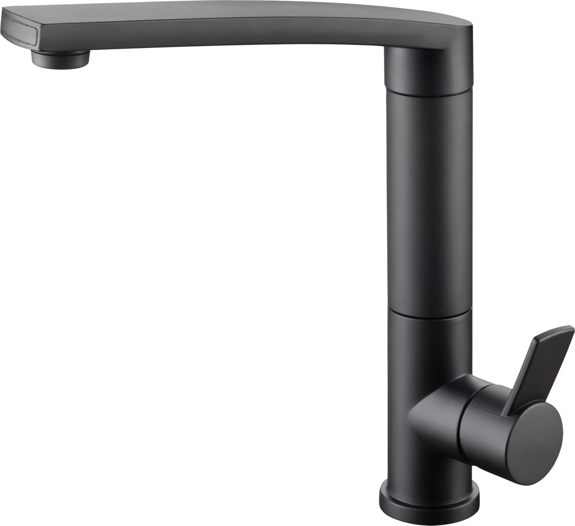 Ettgreps blandebatteri Contur S med 100 mm forlengelse svart fra front