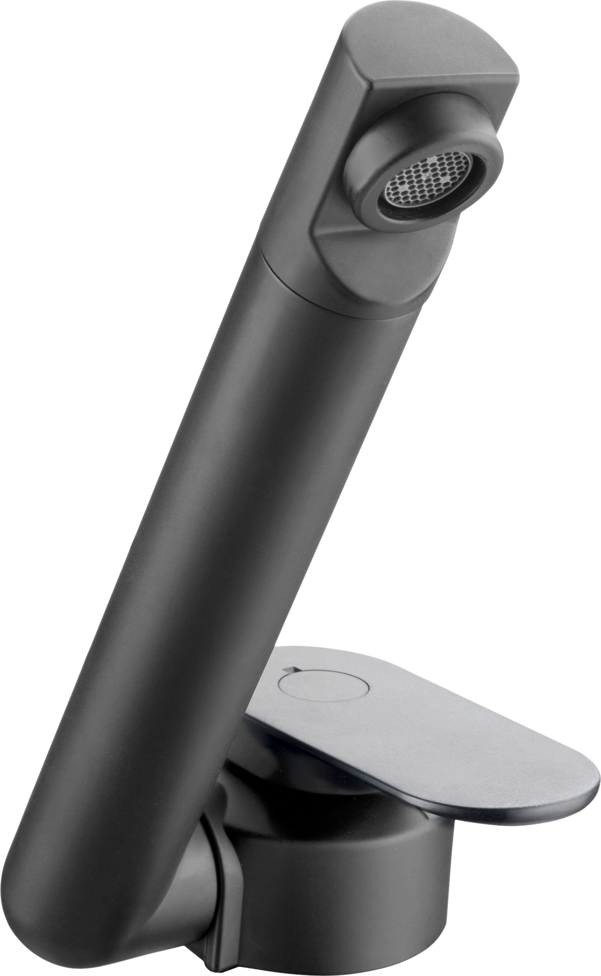 Ettgreps blandebatteri Twister E sammenleggbar 40 mm 360° matt svart sett forfra