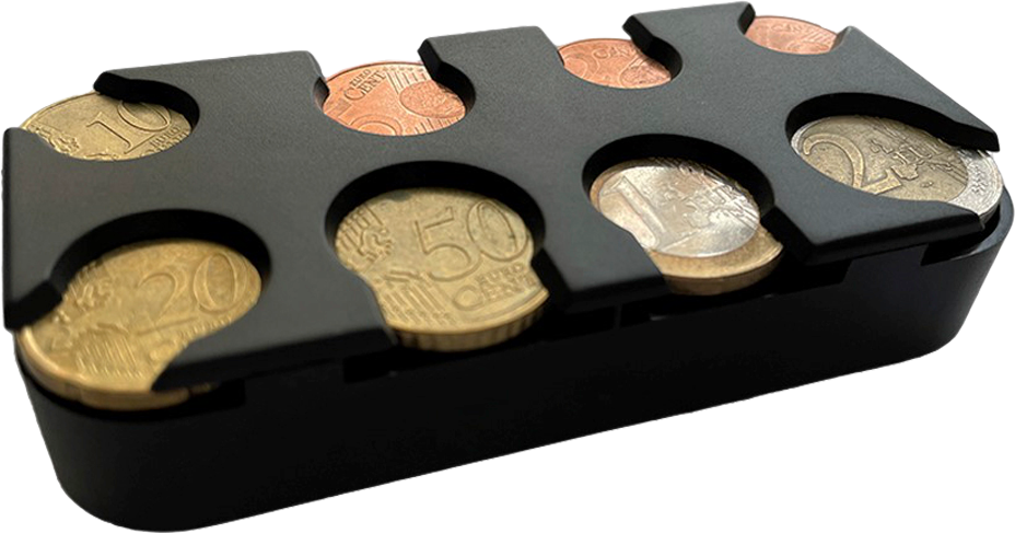 Euro myntholder med 8 rom, selvklebende fra HP Autozubehoer forfra