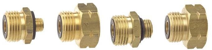 Europa gassflaske-adaptersett 4 deler for utenlandske flasker - GOK adapter sett