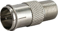 F-Quick adapter rett sølv for SAT-kabel med F-kontakt Schwaiger forfra
