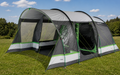 Familietelt Garda 4.0 for 4 personer 550 x 320 cm - High Peak oppslått sett forfra med veranda
