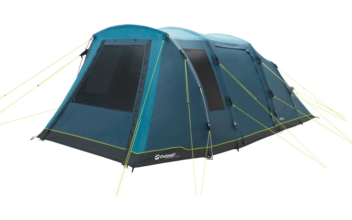 Familietelt Hornet 5 Air 5 personer luftstenger 20 kg - Outwell nærbilde av mørklagt soverom