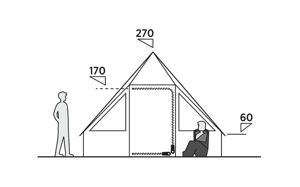 Familietelt Orsa Cabin for 8 personer 3000 mm 9,4 kg - Easy Camp sett bakfra
