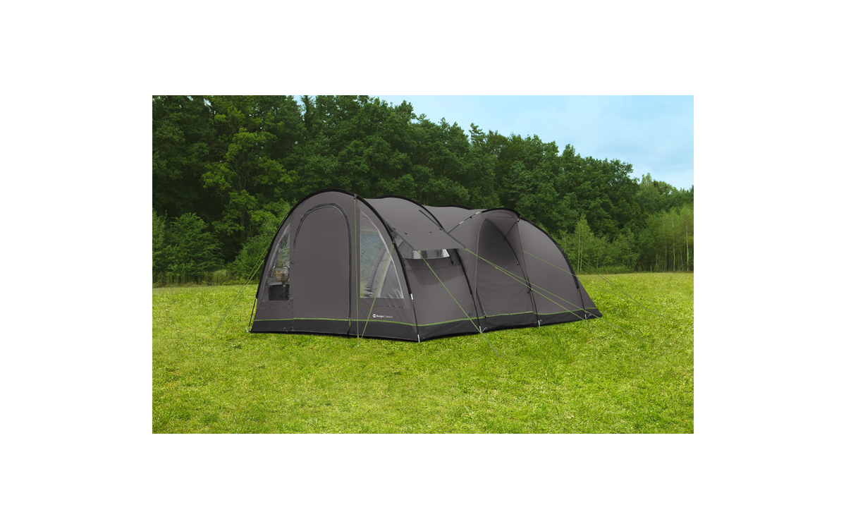 Familietelt Sierra 6 for 6 personer 480x380 cm 19,9 kg - sett fra siden i antrasitt