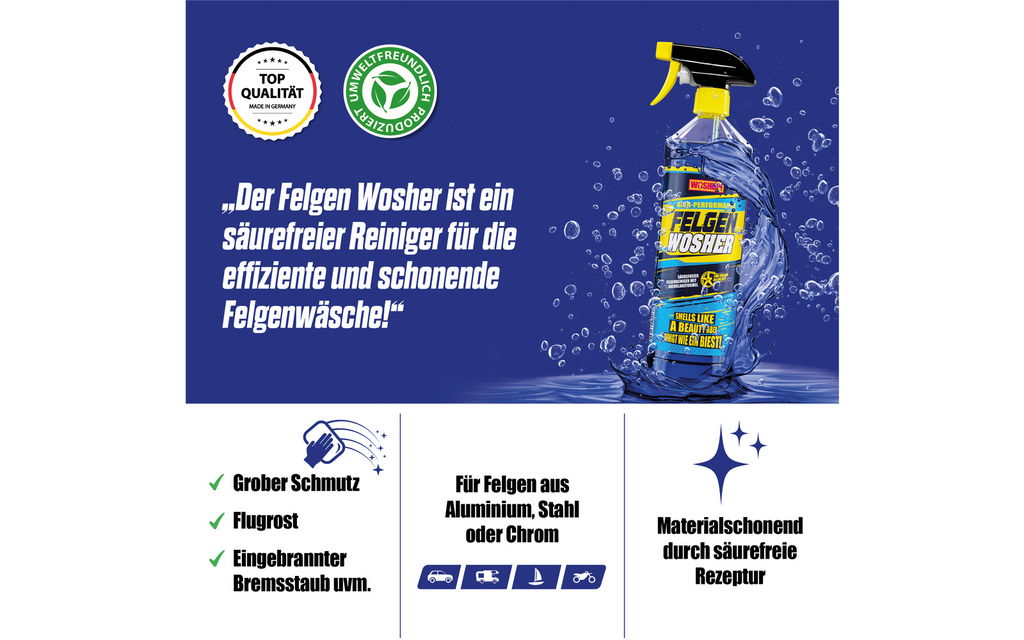Felgrens Felgen Wosher 1 liter syrefri for alle felgtyper detalj