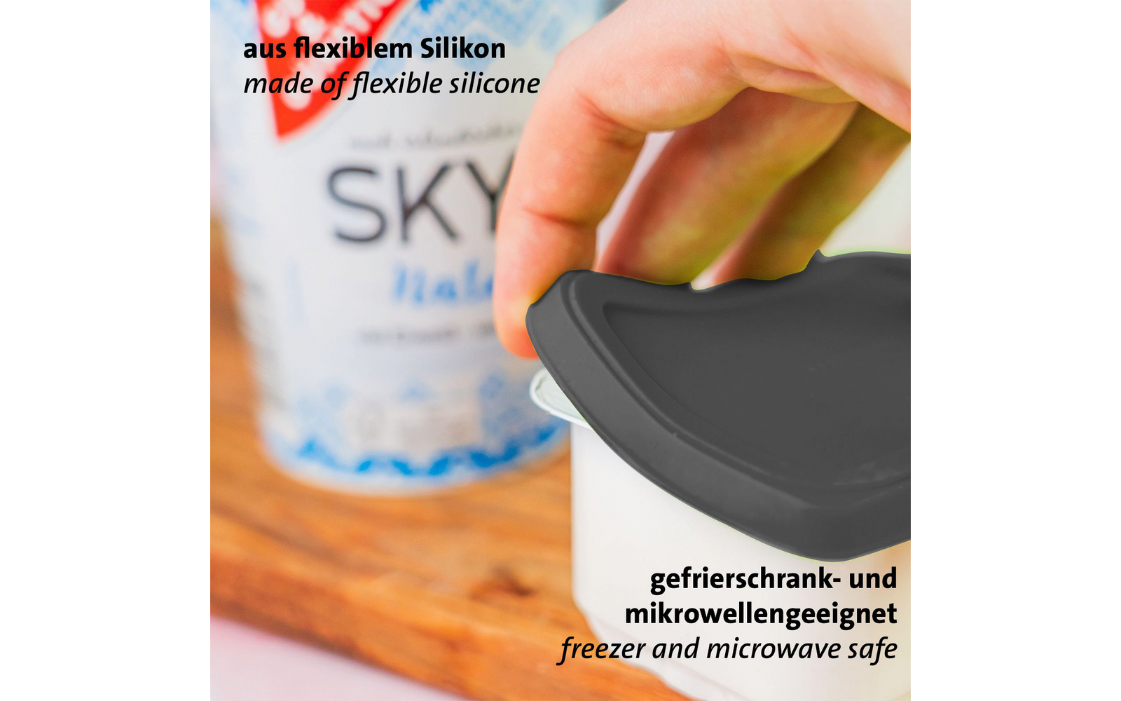 Detalj av Ferskholdelokk i silikon 2 stk, firkantede Westmark
