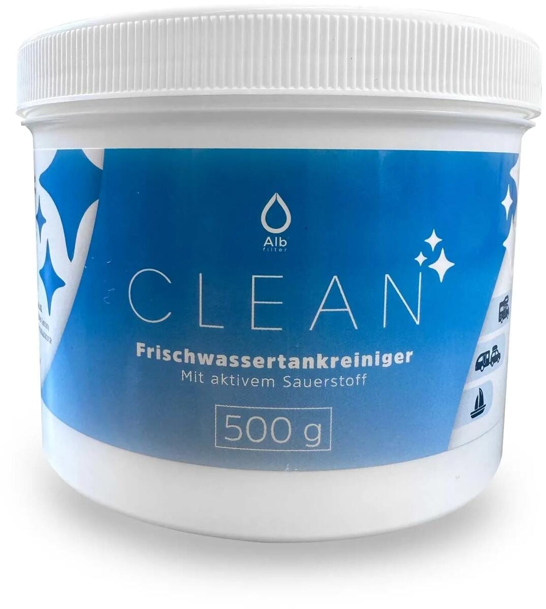 Ferskvannstank-renser med aktivt oksygen 500 g Alb Filter bakside