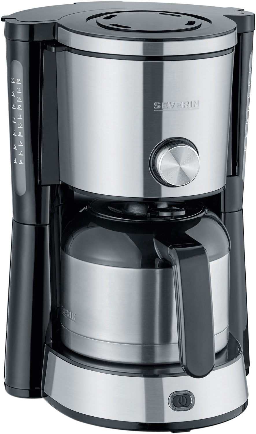 Filterkaffemaskin med termokanne i rustfritt stål 1 l 1000 W - Severin forfra