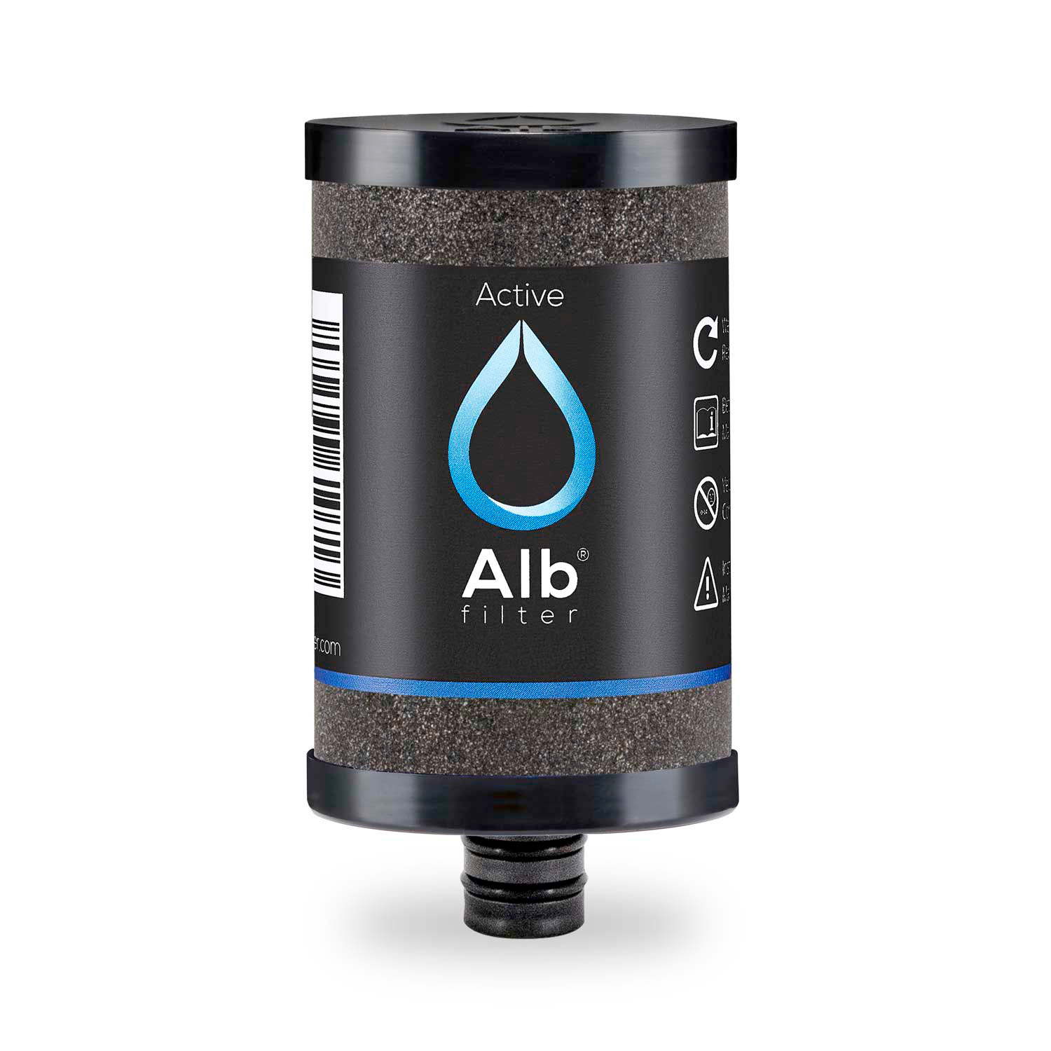 Filterpatron Active med aktivkull for campingfilter - Alb Filter forfra