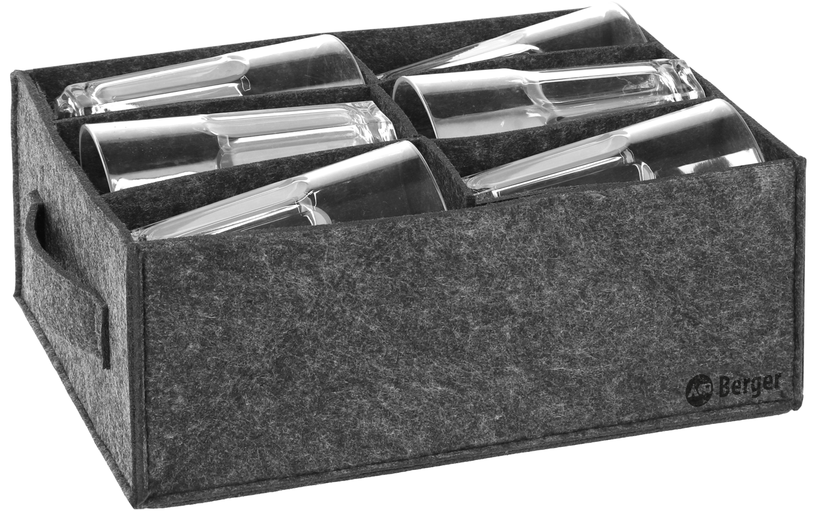 Filtorganiser for 6 eller 12 glass til bobil og campingvogn innvendig skillevegger