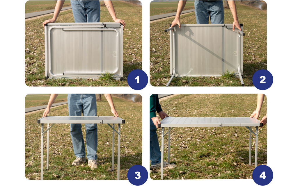 Fiora campingbord uttrekkbart 96-127 x 70 cm, 4-6 pers.