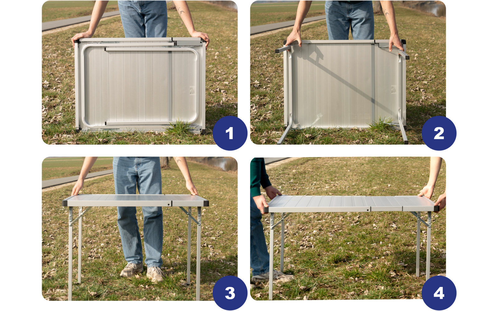 Fiora campingbord uttrekkbart 96-127 x 70 cm, 4-6 pers.
