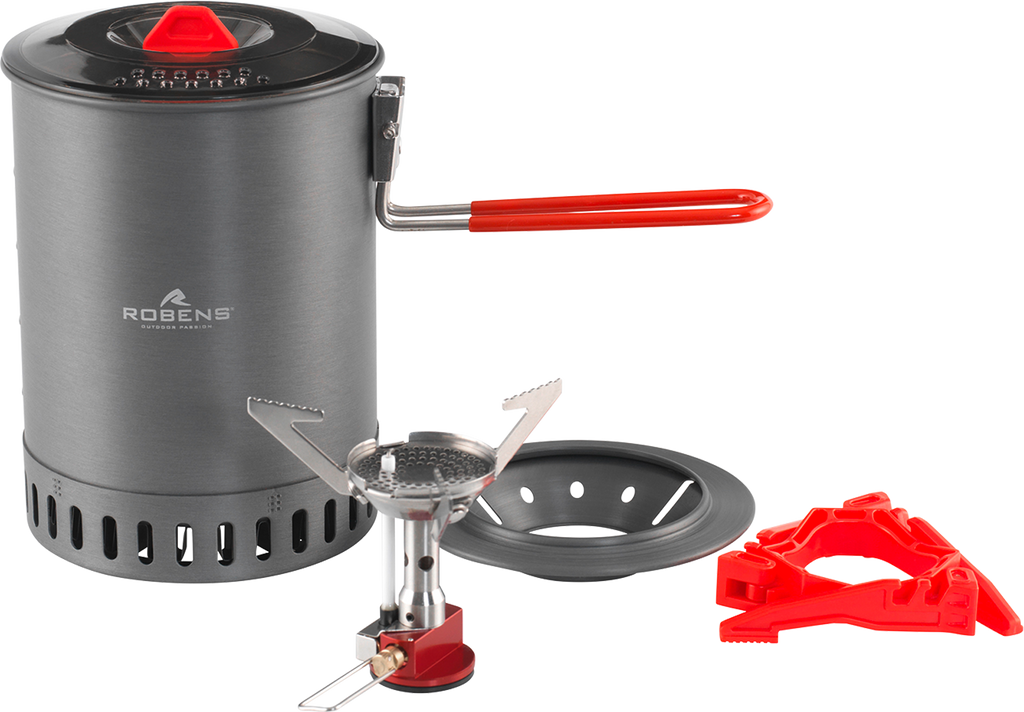 Fire Wasp Stove System gasskoker-sett 3200 W med 1L gryte forfra
