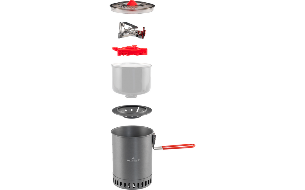 Nærbilde av Fire Wasp Stove System gasskoker-sett 3200 W med 1L gryte