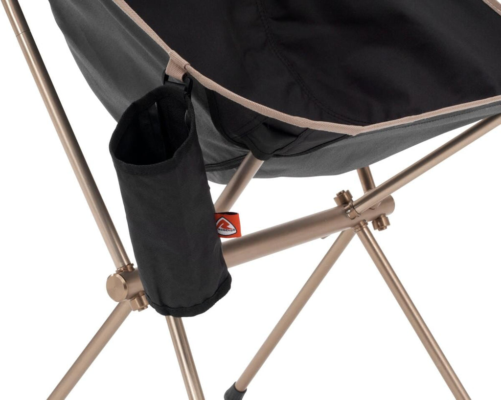 Flaskeholder for campingstoler 22x9x9 cm svart - forfra