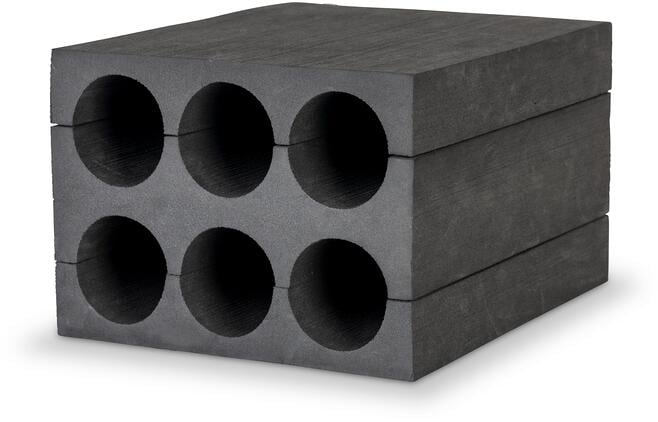 Flaskeholder for 6 flasker i EVA-materiale, svart - Camp4 forfra